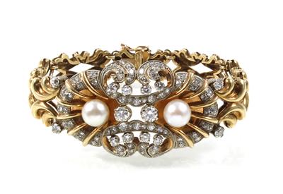 Diamant Kulturperlenarmband - Klenoty