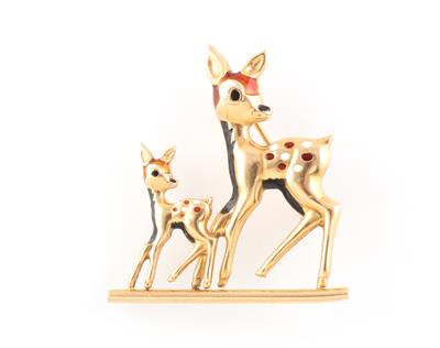 Brosche Rehe - Schmuck