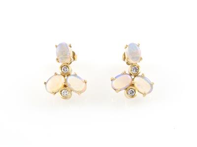 Brillant Opal Ohrstecker - Schmuck