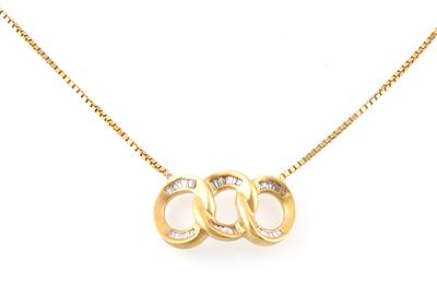 Diamantcollier zus. ca. 0,90 ct - Klenoty