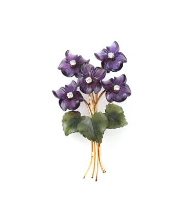 Brillant Blütenbrosche Veilchen - Gioielli