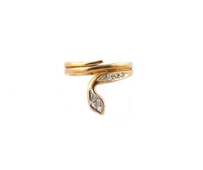 Achtkantdiamant Ring Schlange - Schmuck