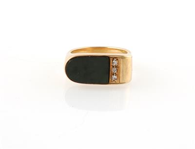 Achtkantdiamant Nephrit Ring - Klenoty