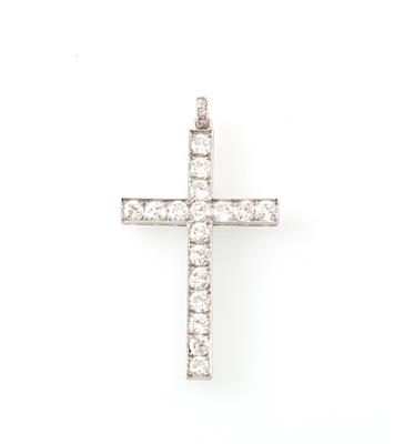 Brillant Kreuzanhänger zus. ca. 2,70 ct - Schmuck