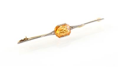 Citrin Diamant Brosche - Jewellery