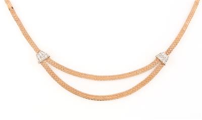 Diamantcollier zus. ca. 1 ct - Klenoty