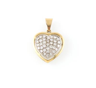 Achtkantdiamant Herzanhänger zus. ca. 1 ct - Jewellery