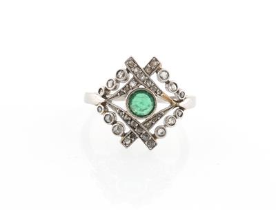Diamantrauten Smaragdring - Jewellery