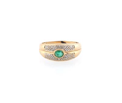 Achtkantdiamant Smaragd Ring - Schmuck