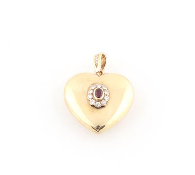 Brillantanhänger Herz zus. ca.0,50 ct - Schmuck