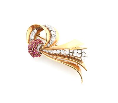 Brillant Rubinbrosche - Jewellery