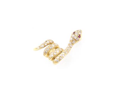 Diamantanhänger Schlange zus. ca. 0,55 ct - Jewellery