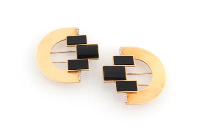 Brillant Onyx Kleiderclips - Schmuck