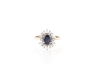 Diamant Saphir Ring - Klenoty