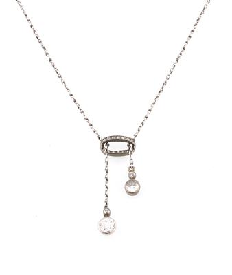 Diamantcollier zus. ca. 1 ct - Klenoty