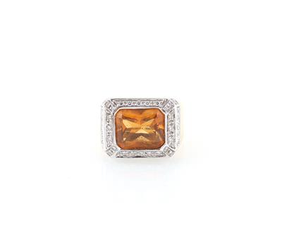 Brillant Citrin Ring zus. ca.5,80 ct - Klenoty