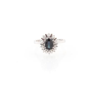 Diamant Saphir Ring - Klenoty