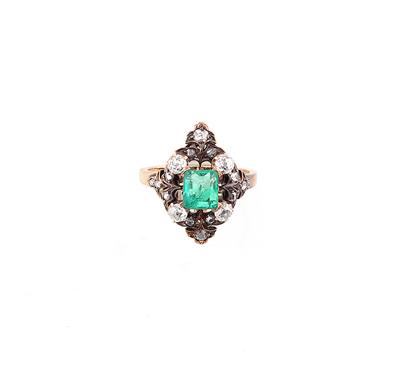 Altschliffdiamanten Smaragd Ring - Exkluzivní šperky