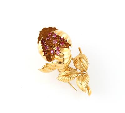 Rubin Blütenbrosche - Jewellery