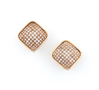 Diamantohrclips zus. ca.3 ct - Klenoty