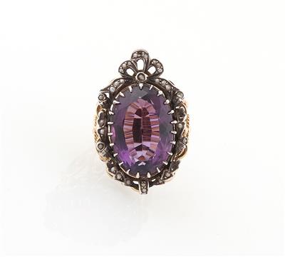 Amethyst Halbperlen Ring - Schmuck