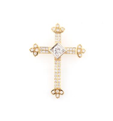 Brillantanhänger Kreuz zus. ca. 2,30 ct - Klenoty