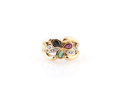 Brillant Farbstein Ring - Schmuck