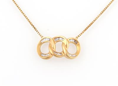 Diamantcollier zus. ca. 0,90 ct - Klenoty