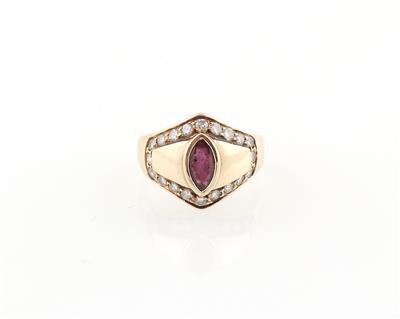 Brillant Rubin Ring - Schmuck