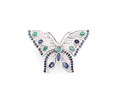 Brillant Farbstein Brosche Schmetterling - Schmuck