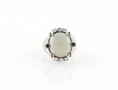 Brillant Smaragd Opal Ring - Schmuck