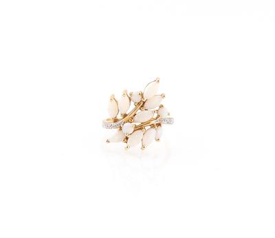 Achtkantdiamant Opal Ring - Klenoty