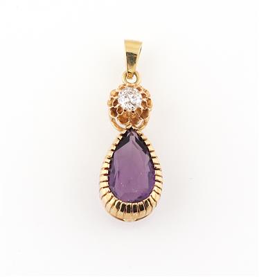 Altschliffbrillant Amethyst Anhänger - Klenoty