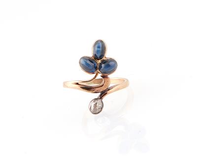 Diamantrauten Saphir Ring - Jewellery