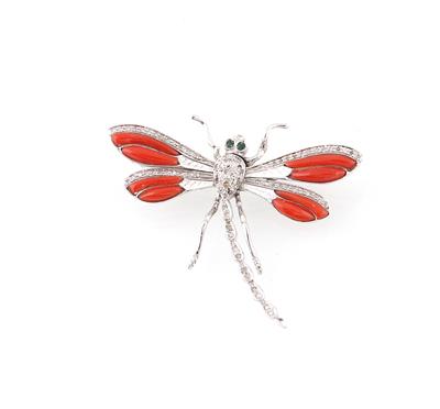 Brillantbrosche Libelle zus. ca. 0,50 ct - Jewellery