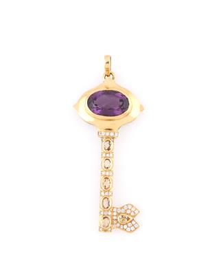 Brillant Amethyst Anhänger - Schmuck