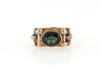 Turmalin Diamantrauten Ring - Schmuck