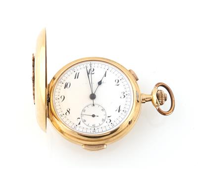 Taschenuhr mit Chronograph und Viertelstundenrepetition - Taschenuhrenschwerpunkt und Herrenaccessoires