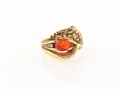 Brillant Feueropal Ring - Schmuck