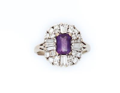 Brillant Diamant Amethyst Damenring - Gioielli