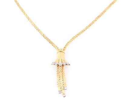 Diamantcollier zus. ca. 0,30 ct - Klenoty