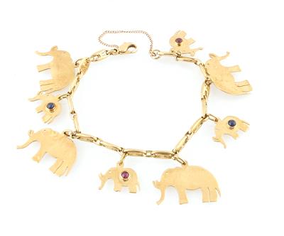 Farbsteinarmband Elefant - Gioielli