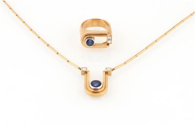 Diamant Saphir Damenschmuck Garnitur - Jewellery