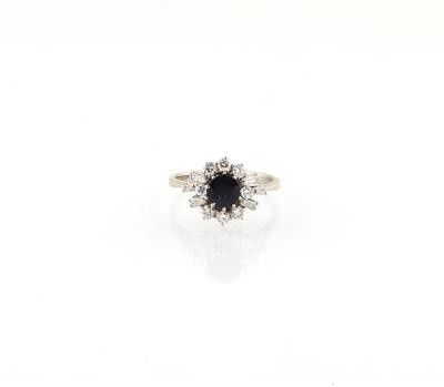 Diamant Saphir Ring - Klenoty