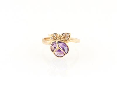 Achtkantdiamant Amethyst Ring - Schmuck