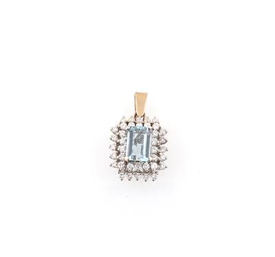 Diamant Aquamarinanhänger - Gioielli