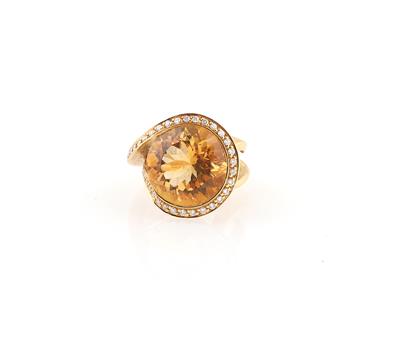 Brillant Citrin Ring - Schmuck