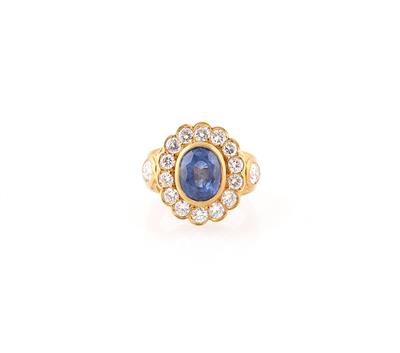 Diamant Saphir Ring - Klenoty