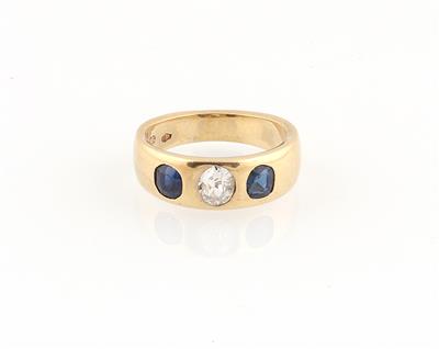 Altschliffdiamant Saphir Ring - Sommerauktion Schmuck