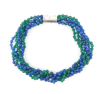 Blau grün gebeiztes Chalzedon Collier - Jewellery